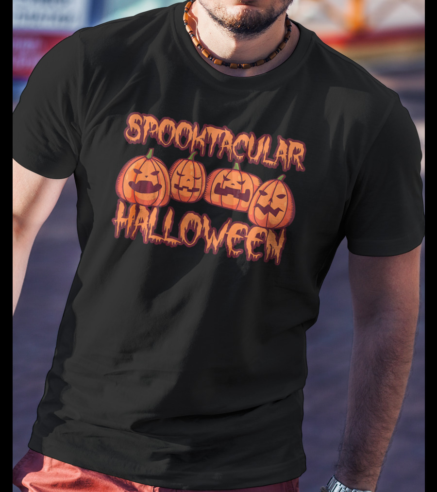 Spooktacular Halloween Pumpkin Faces T-Shirt
