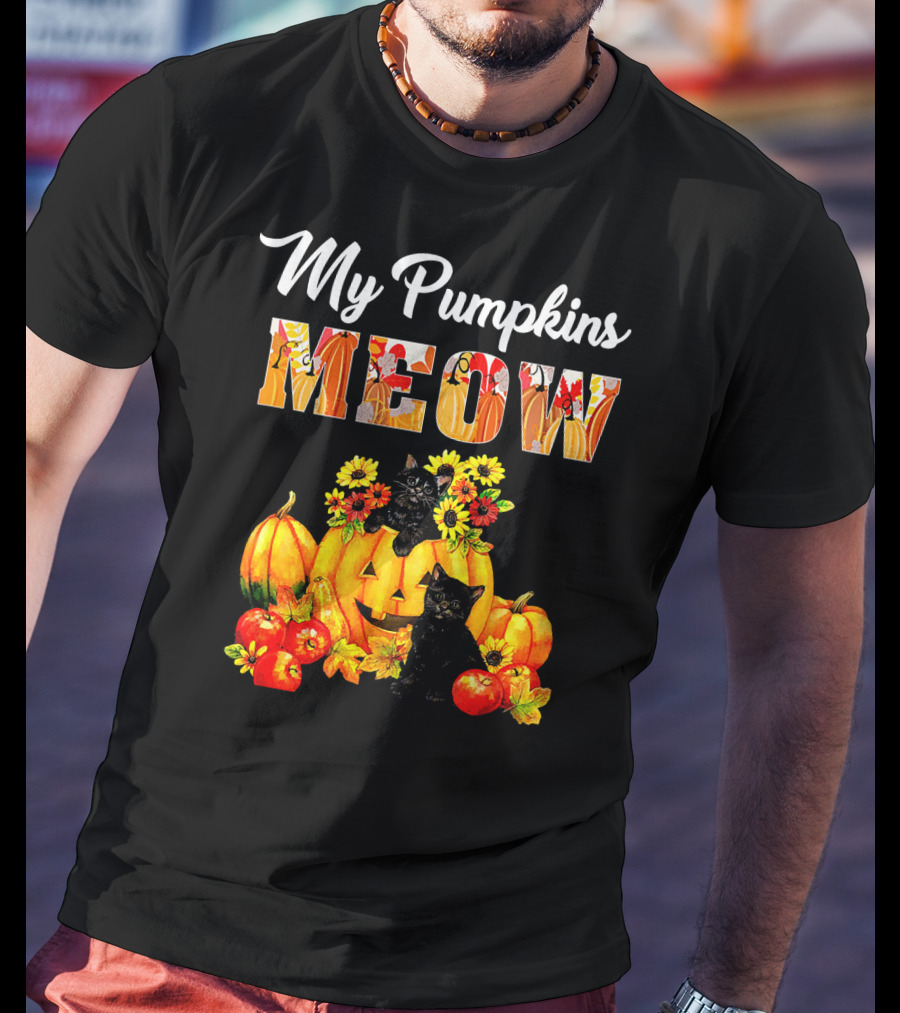 My Pumpkins Meow Cat Halloween Funny Love T-Shirt