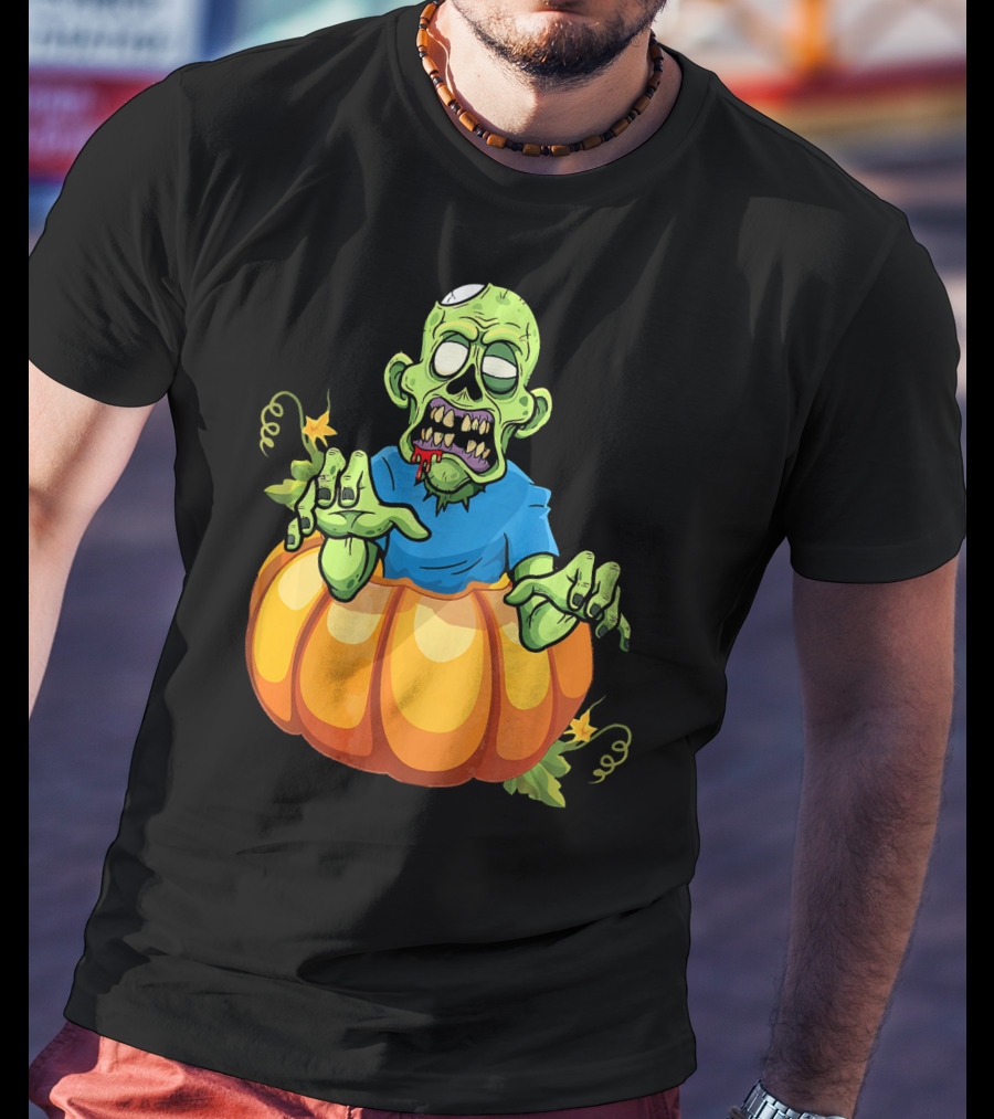 Zombie Rising From Pumpkin T-Shirt