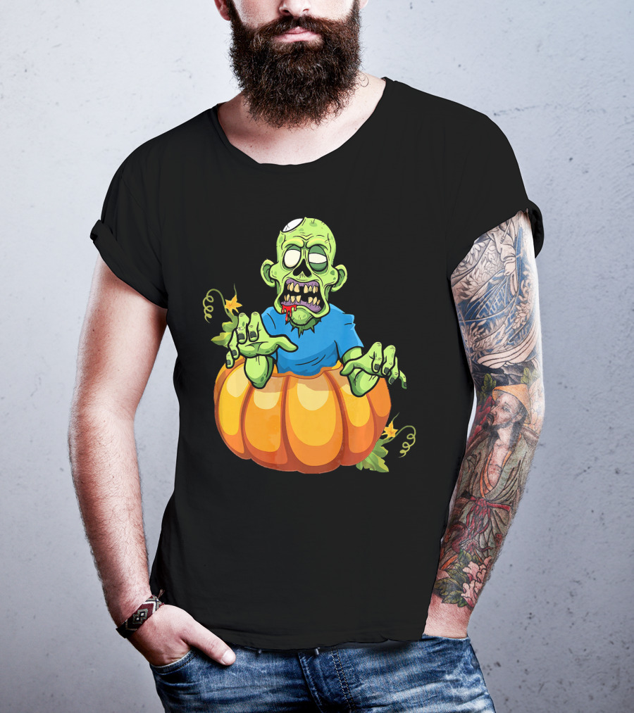 Zombie Rising From Pumpkin T-Shirt