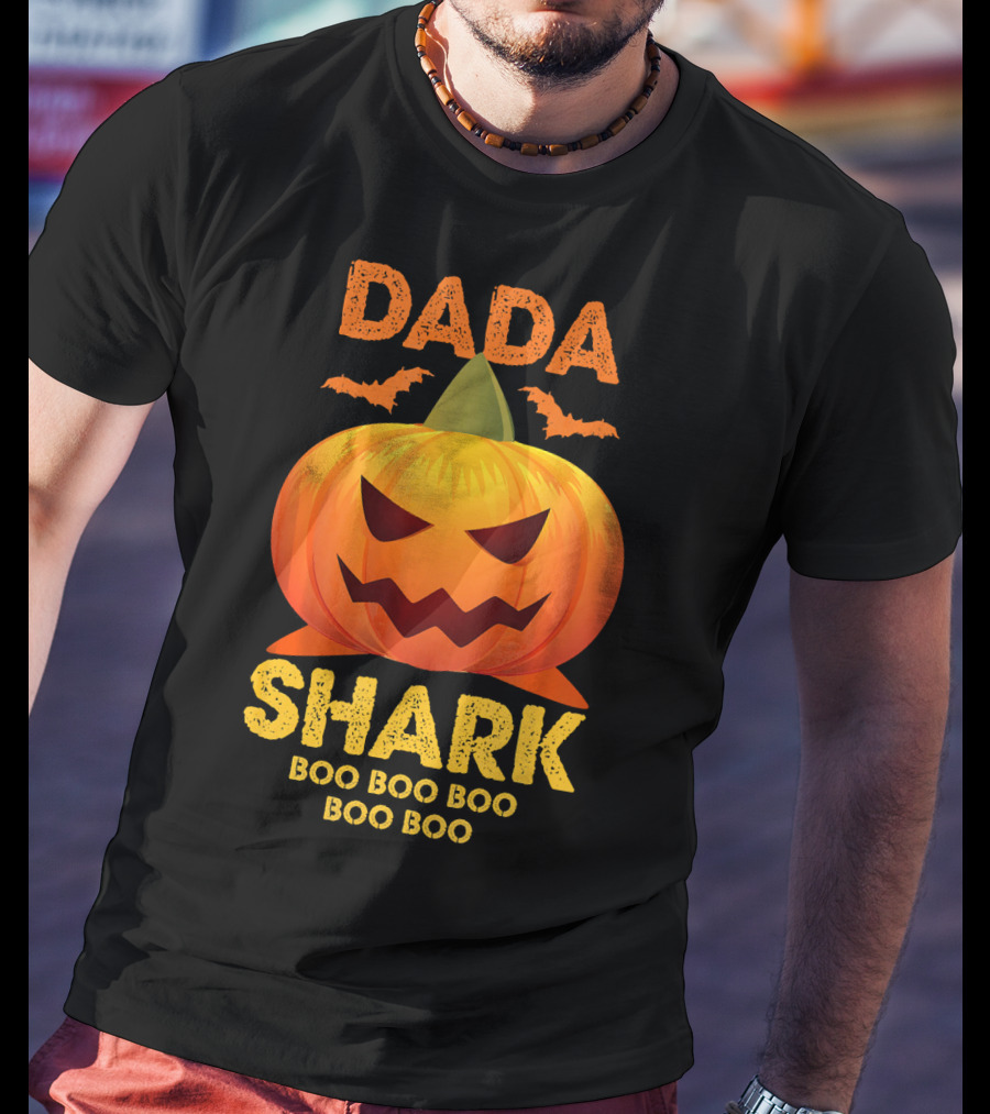 Dada Shark Boo Boo Boo Halloween Pumpkin T-Shirt