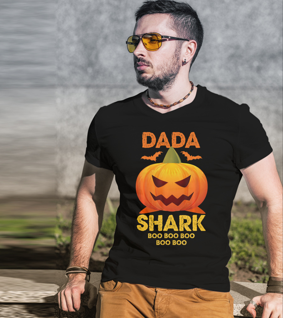 Dada Shark Boo Boo Boo Halloween Pumpkin T-Shirt