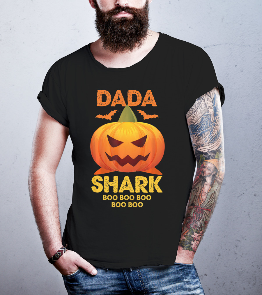 Dada Shark Boo Boo Boo Halloween Pumpkin T-Shirt