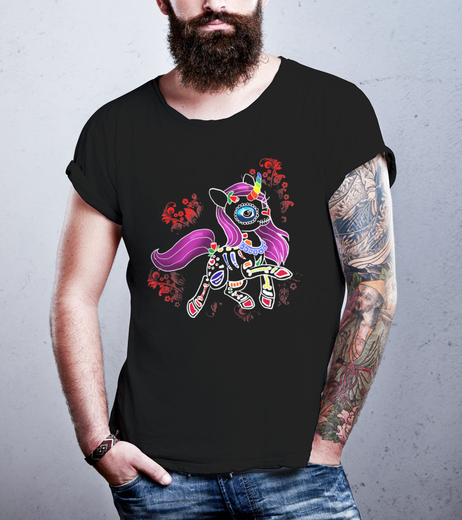 Unicorn Skeleton Dia De Los Muertos Unicorn T-Shirt