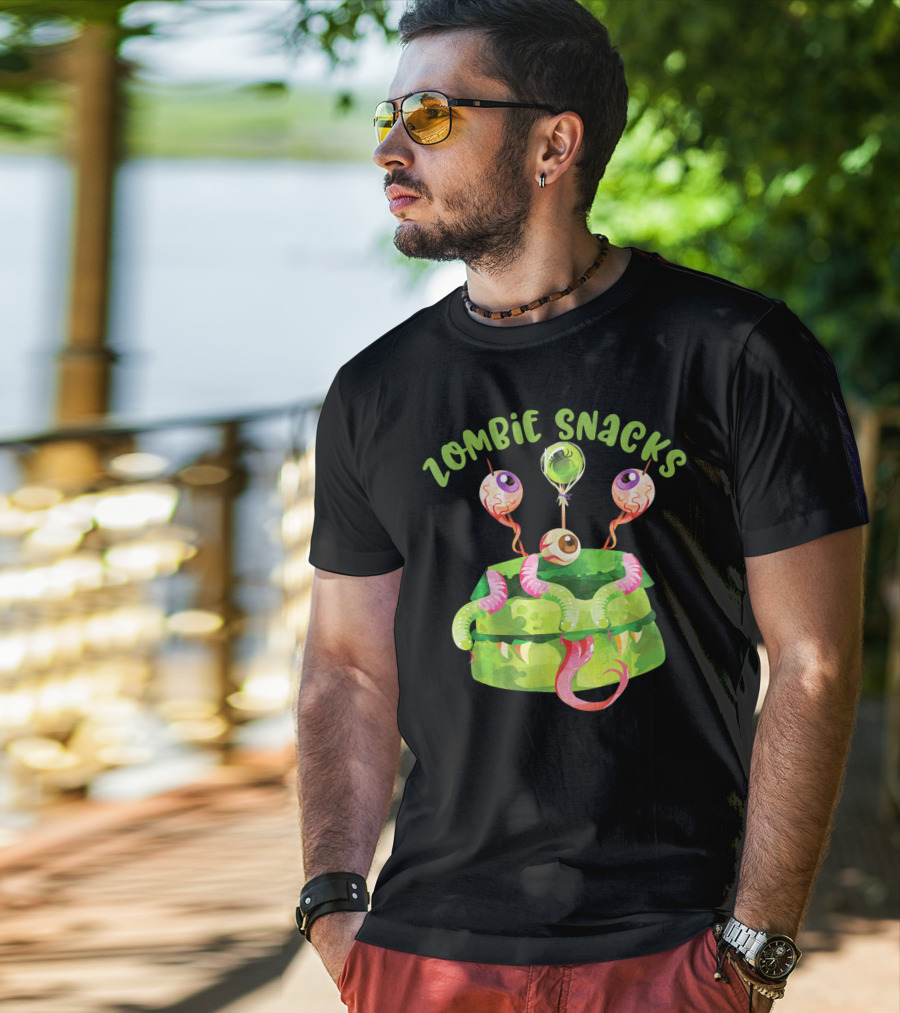 Zombie Snacks Halloween Fun Eyeballs T-Shirt