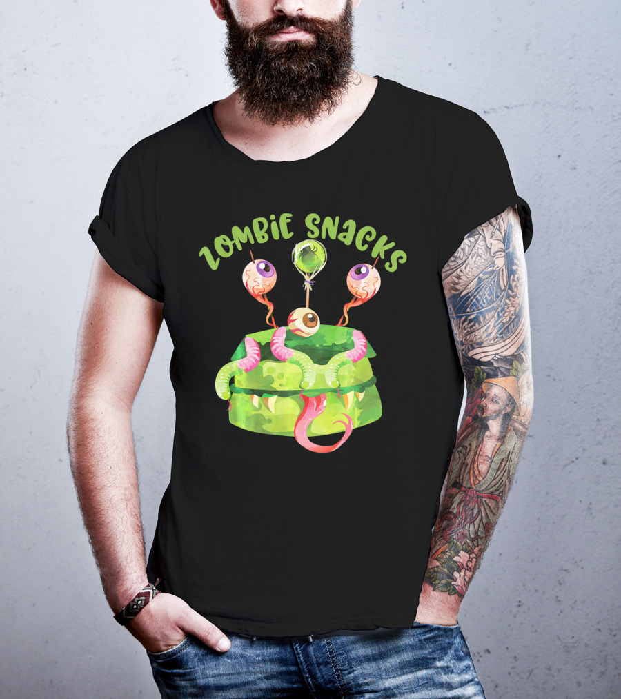 Zombie Snacks Halloween Fun Eyeballs T-Shirt