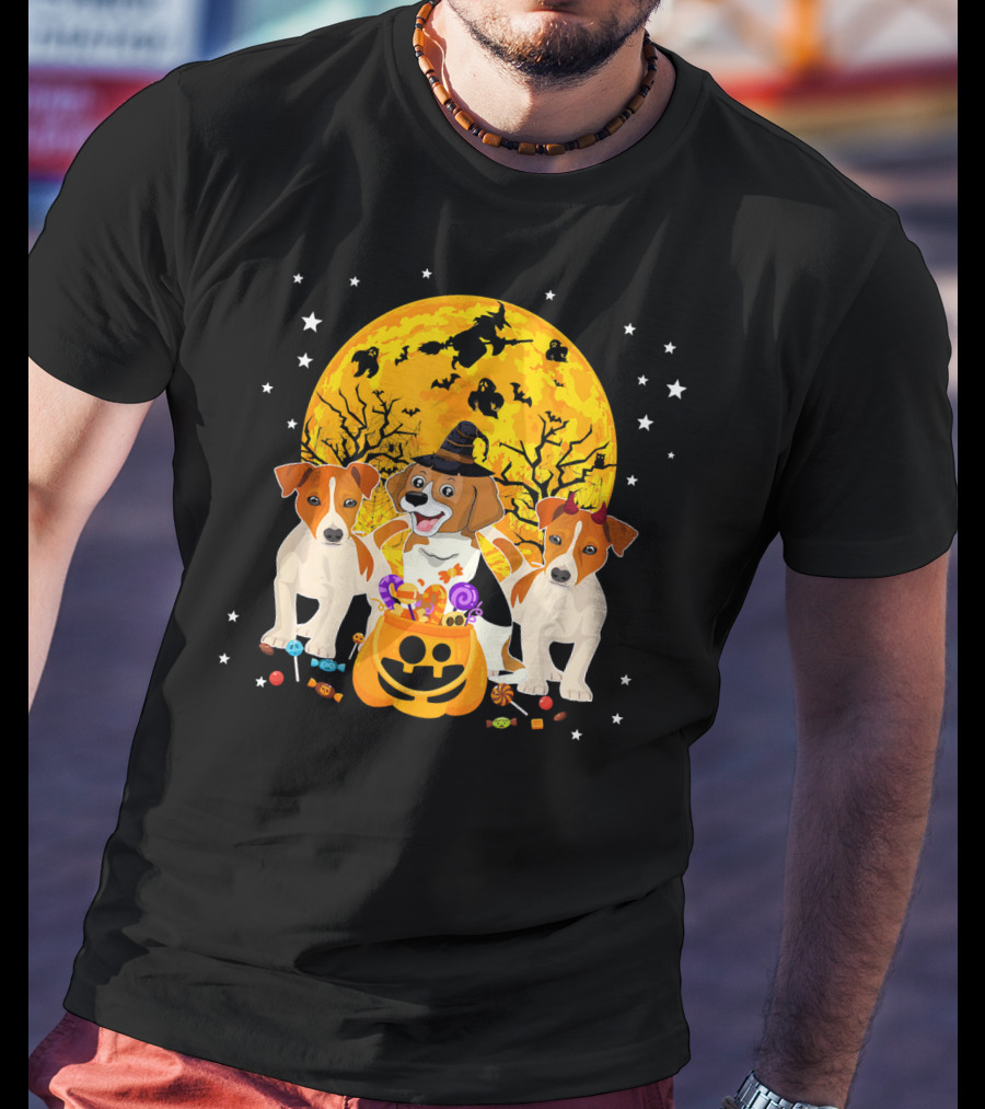 Halloween Jack Russell Terrier Candy Moon Magic T-Shirt