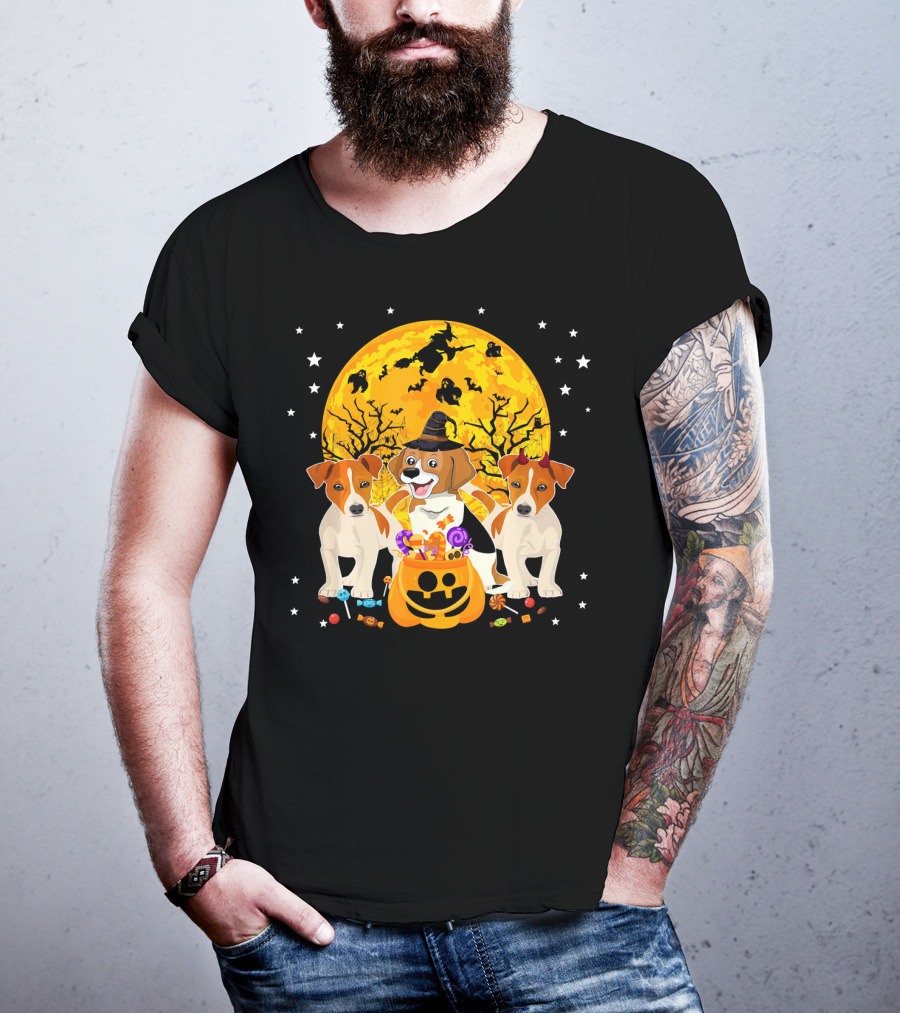 Halloween Jack Russell Terrier Candy Moon Magic T-Shirt