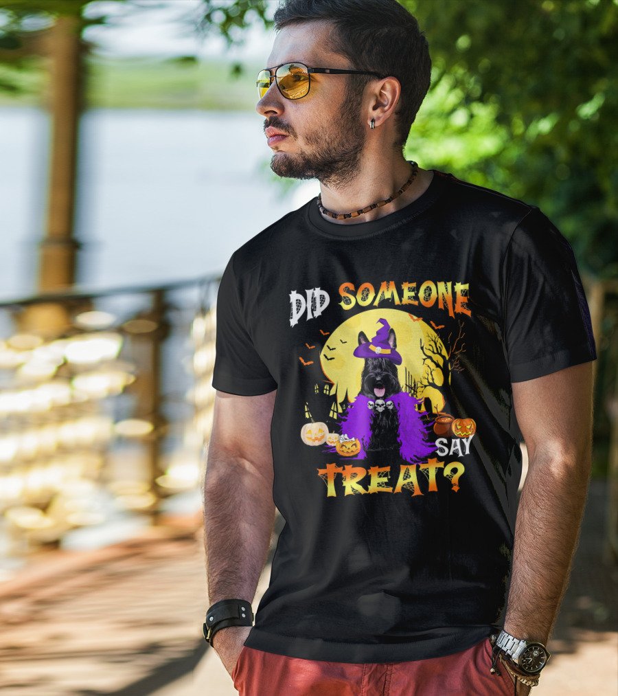 Scottish Terrier Dog Halloween Did Someone Say Treat? T-Shirt