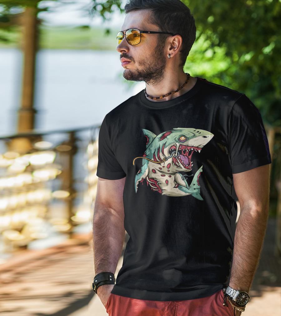 Zombie Shark Halloween Party Monster T-Shirt