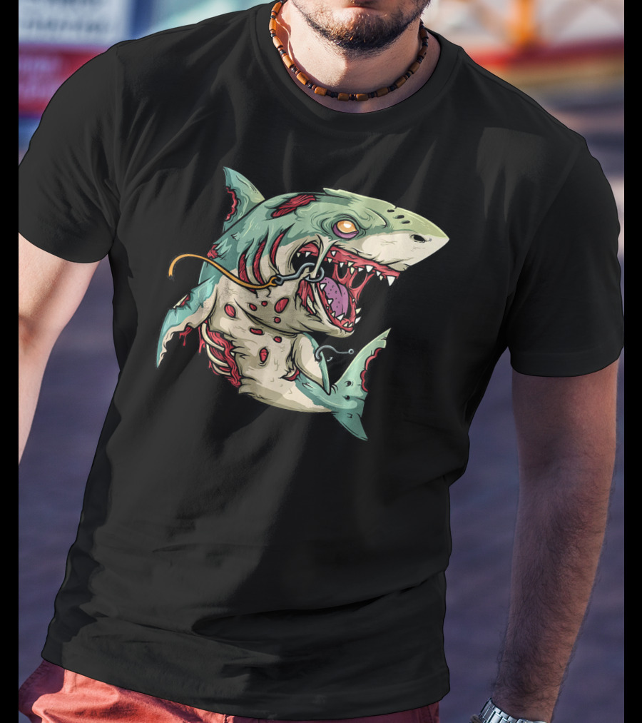Zombie Shark Halloween Party Monster T-Shirt