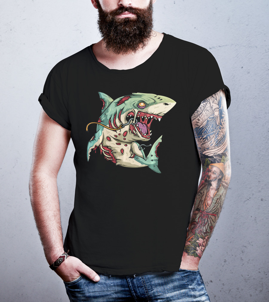Zombie Shark Halloween Party Monster T-Shirt