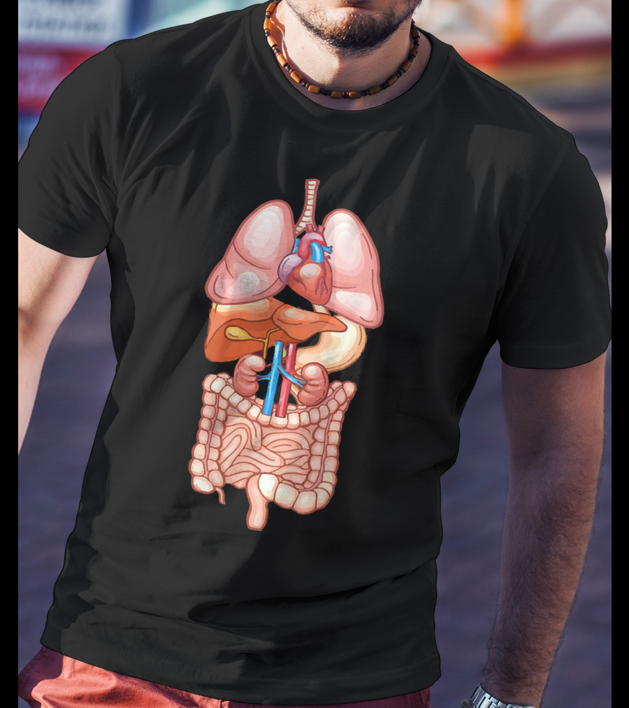 Halloween Anatomy Internal Organ Diagram T-Shirt