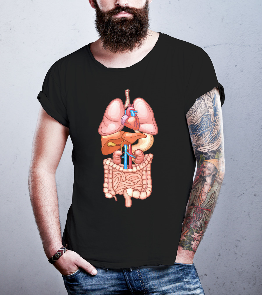 Halloween Anatomy Internal Organ Diagram T-Shirt