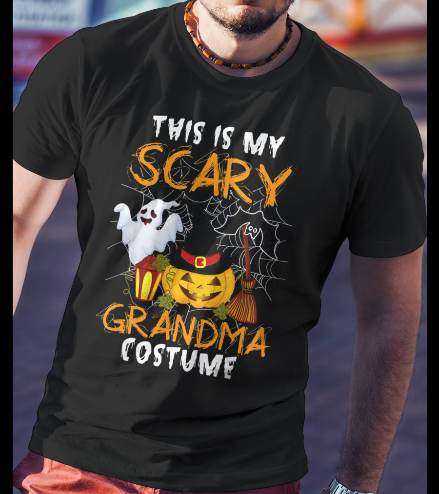 This Is My Scary Grandma Halloween Costume Ghost Pumpkin Spider Web T-Shirt