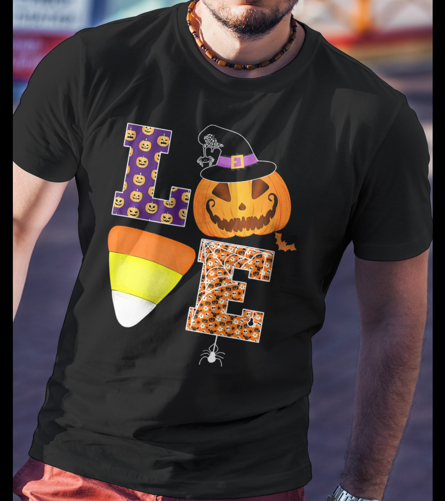 Halloween Pumpkin Candy Corn Love T-Shirt