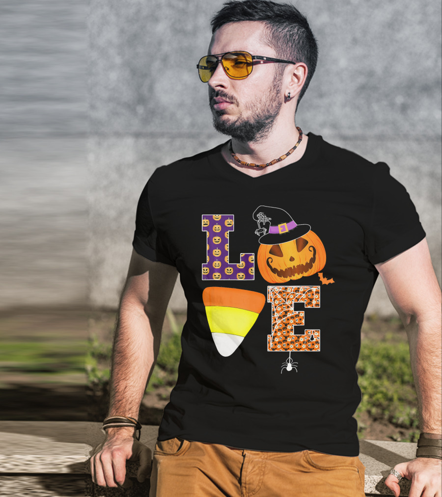 Halloween Pumpkin Candy Corn Love T-Shirt