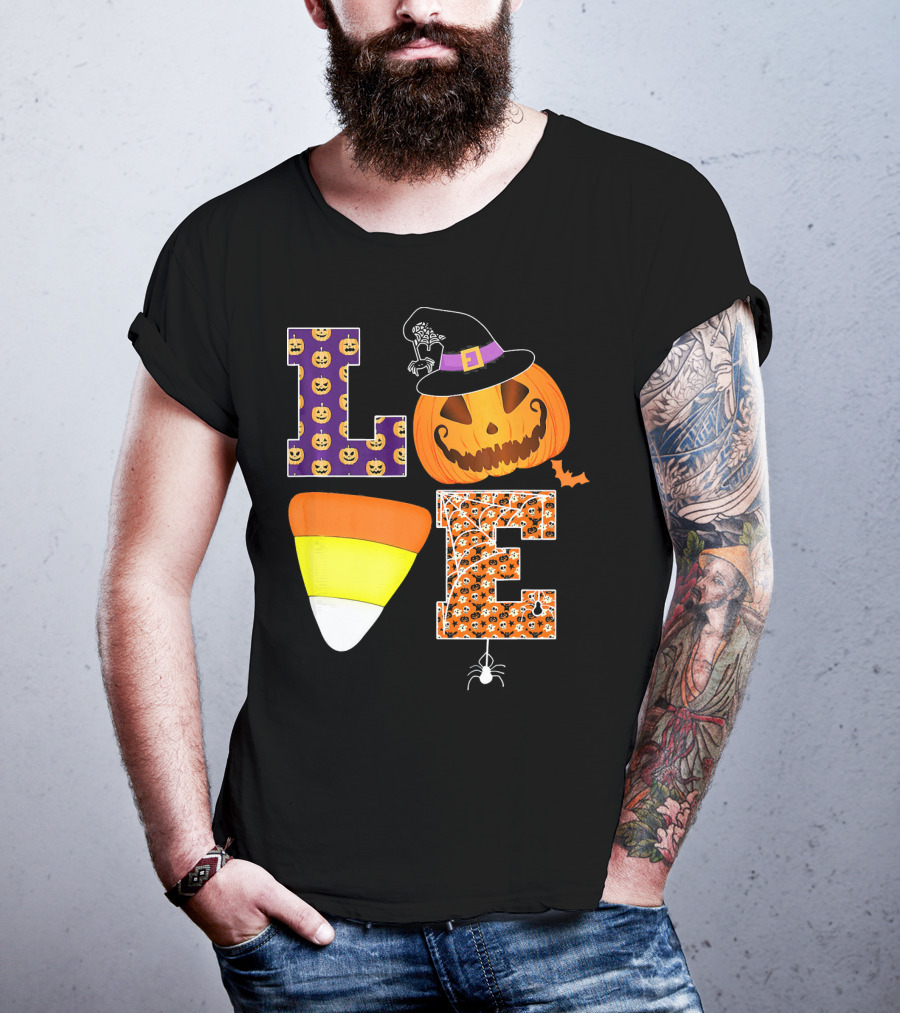 Halloween Pumpkin Candy Corn Love T-Shirt