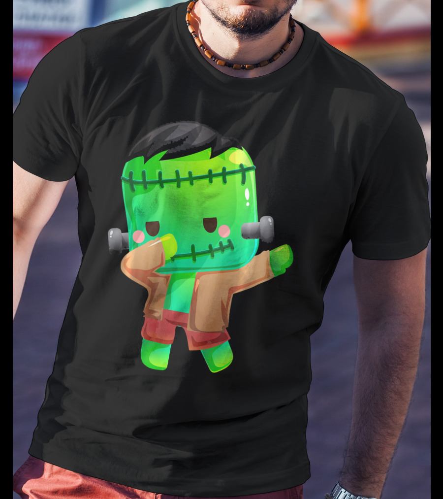 Cute Cartoon Dabbing Frankenstein Monster T-Shirt