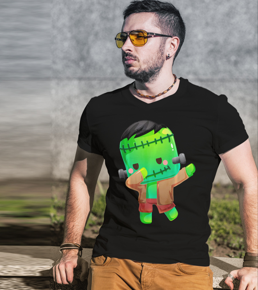 Cute Cartoon Dabbing Frankenstein Monster T-Shirt