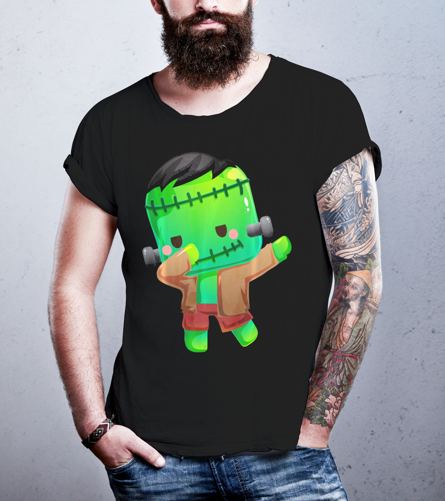 Cute Cartoon Dabbing Frankenstein Monster T-Shirt