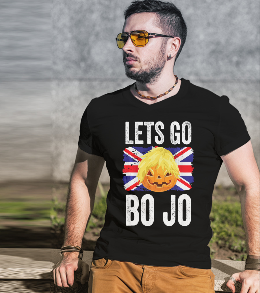 Lets Go Bo Jo Halloween Brexit Pumpkin Union Jack T-Shirt