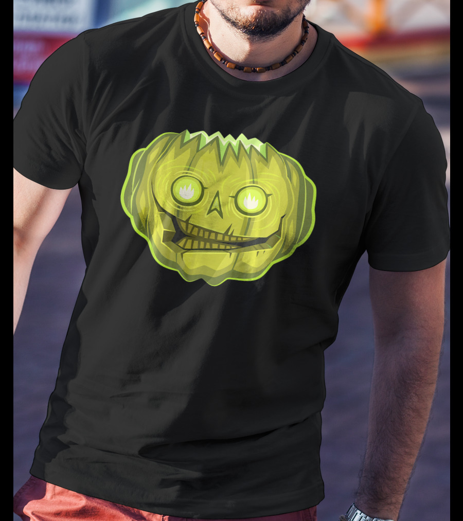 Halloween Zombie Pumpkin Glowing Skull T-Shirt