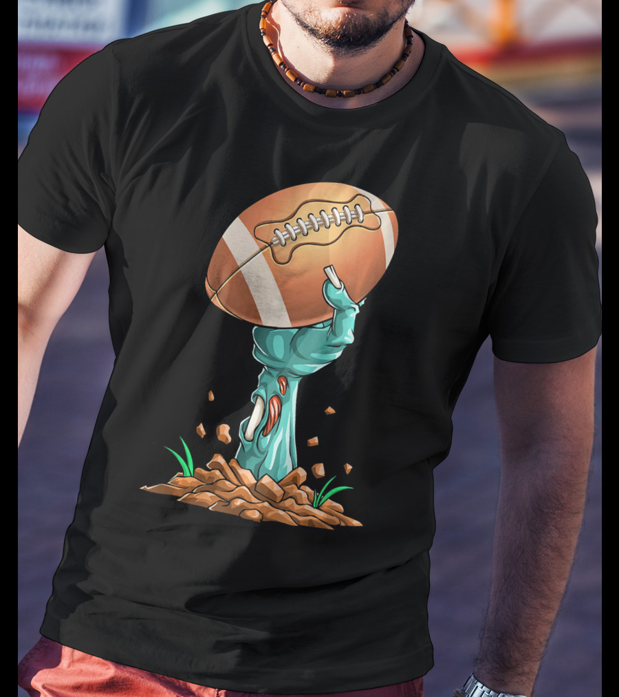 Zombie Hands Rising With Football Victory T-Shirt