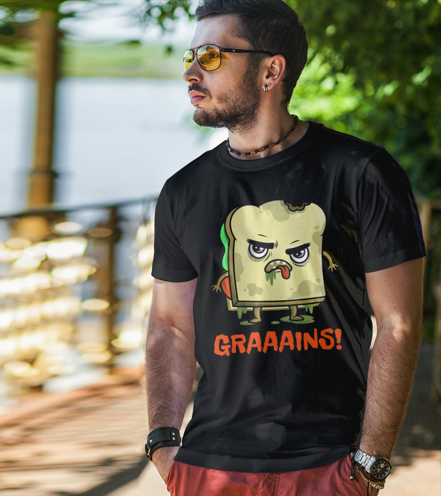 Halloween Zombie Sandwich Graaains Food Grains T-Shirt