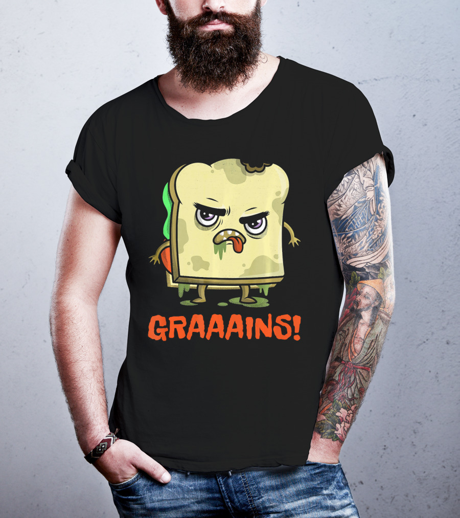 Halloween Zombie Sandwich Graaains Food Grains T-Shirt