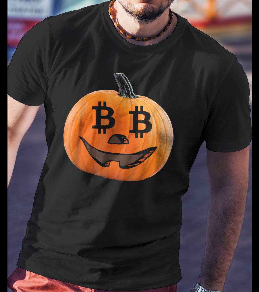 Bitcoin Pumpkin Halloween Costume Crypt T-Shirt