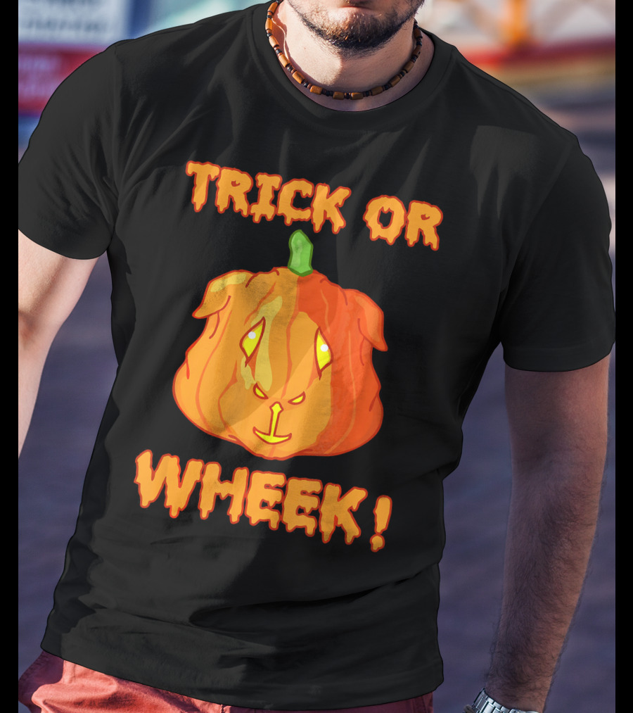 Trick Or Wheek Guinea Pig Jack O Lantern Halloween Fun T-Shirt