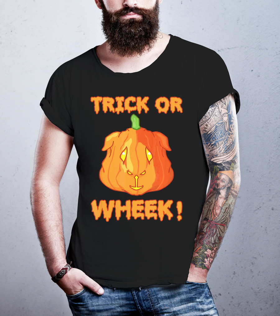Trick Or Wheek Guinea Pig Jack O Lantern Halloween Fun T-Shirt