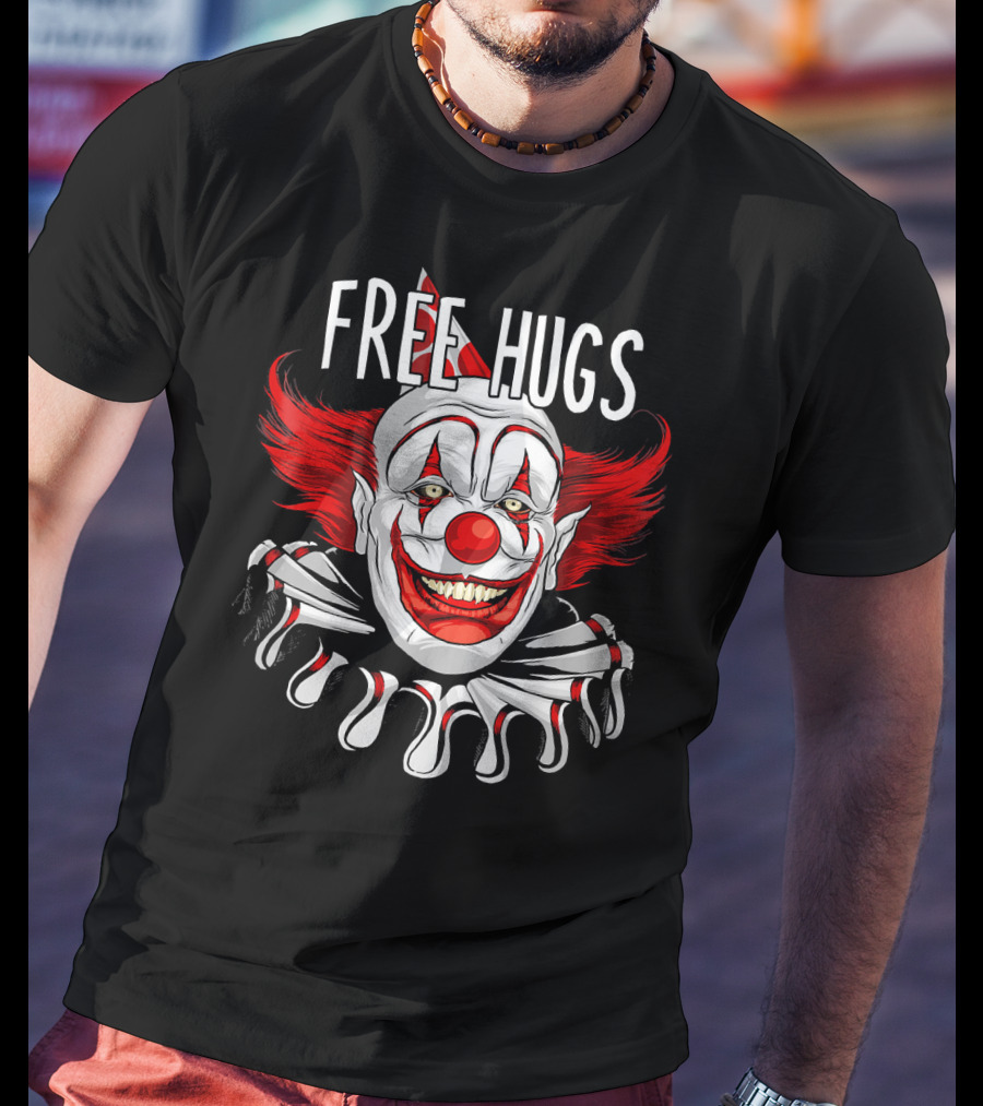 Free Hugs Creepy Scary Clown Halloween T-Shirt
