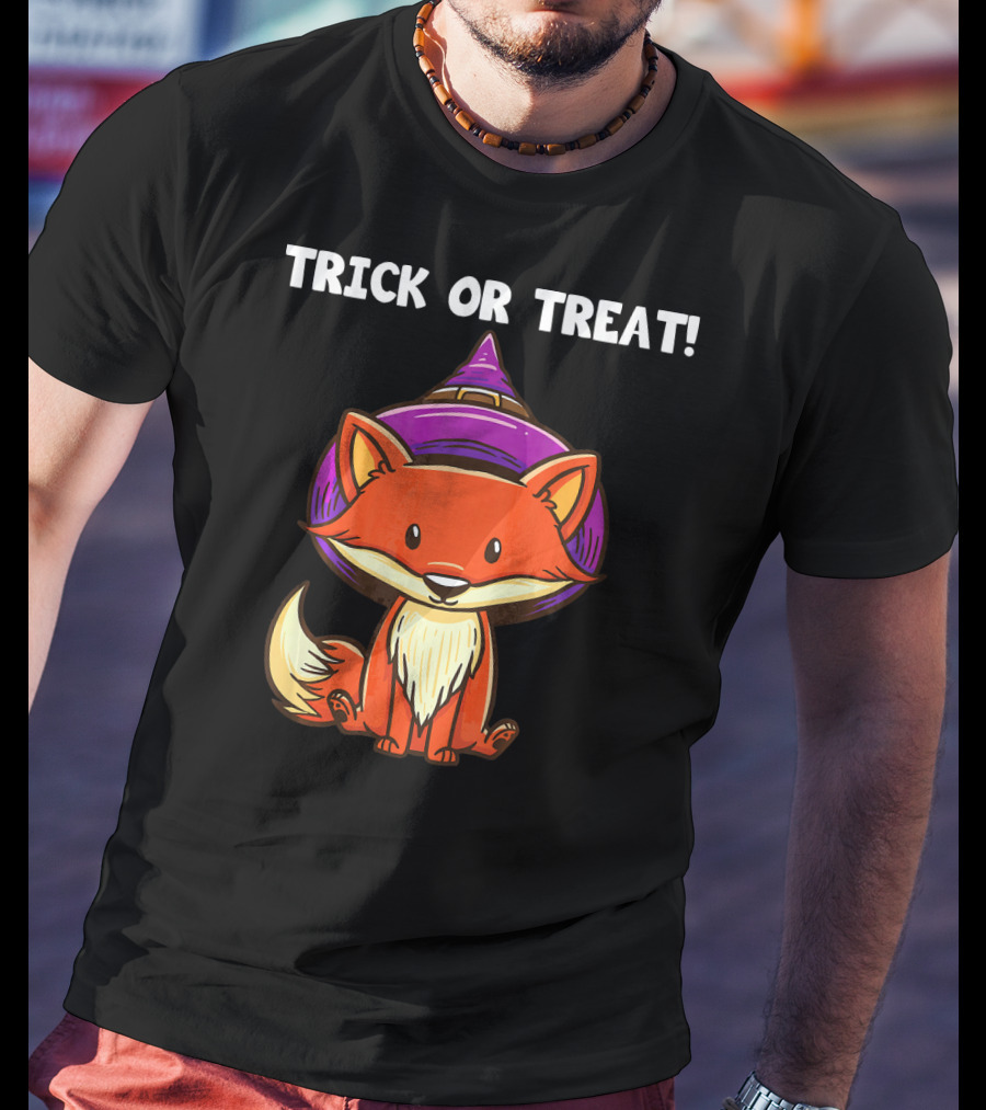 Trick Or Treat Witch Fox Halloween T-Shirt