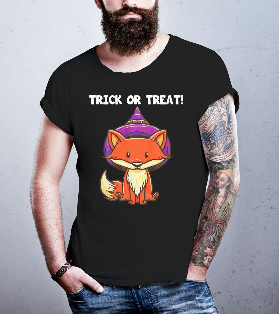 Trick Or Treat Witch Fox Halloween T-Shirt