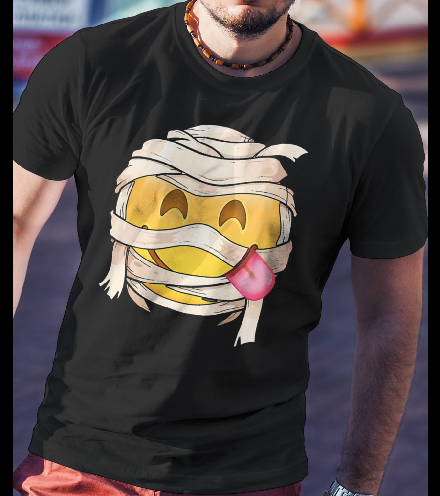 Face Savoring Food Emoji Mummy Wink Out Tongue T-Shirt