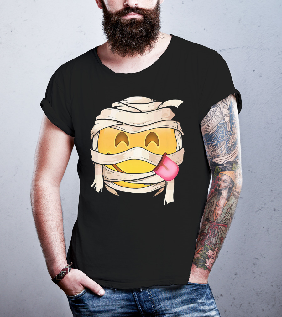 Face Savoring Food Emoji Mummy Wink Out Tongue T-Shirt