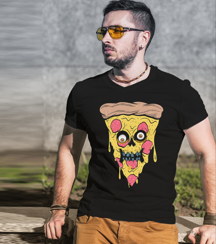 Pizza Zombie Halloween Costume Spooky Slice T-Shirt
