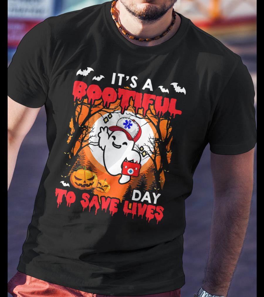 It's A Bootiful Day To Save Lives Halloween Costume Boo T-Shirt