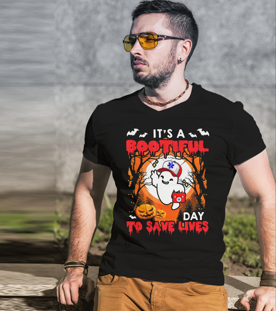 It's A Bootiful Day To Save Lives Halloween Costume Boo T-Shirt