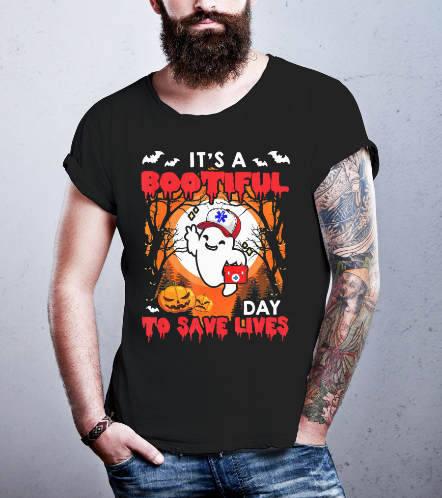 It's A Bootiful Day To Save Lives Halloween Costume Boo T-Shirt
