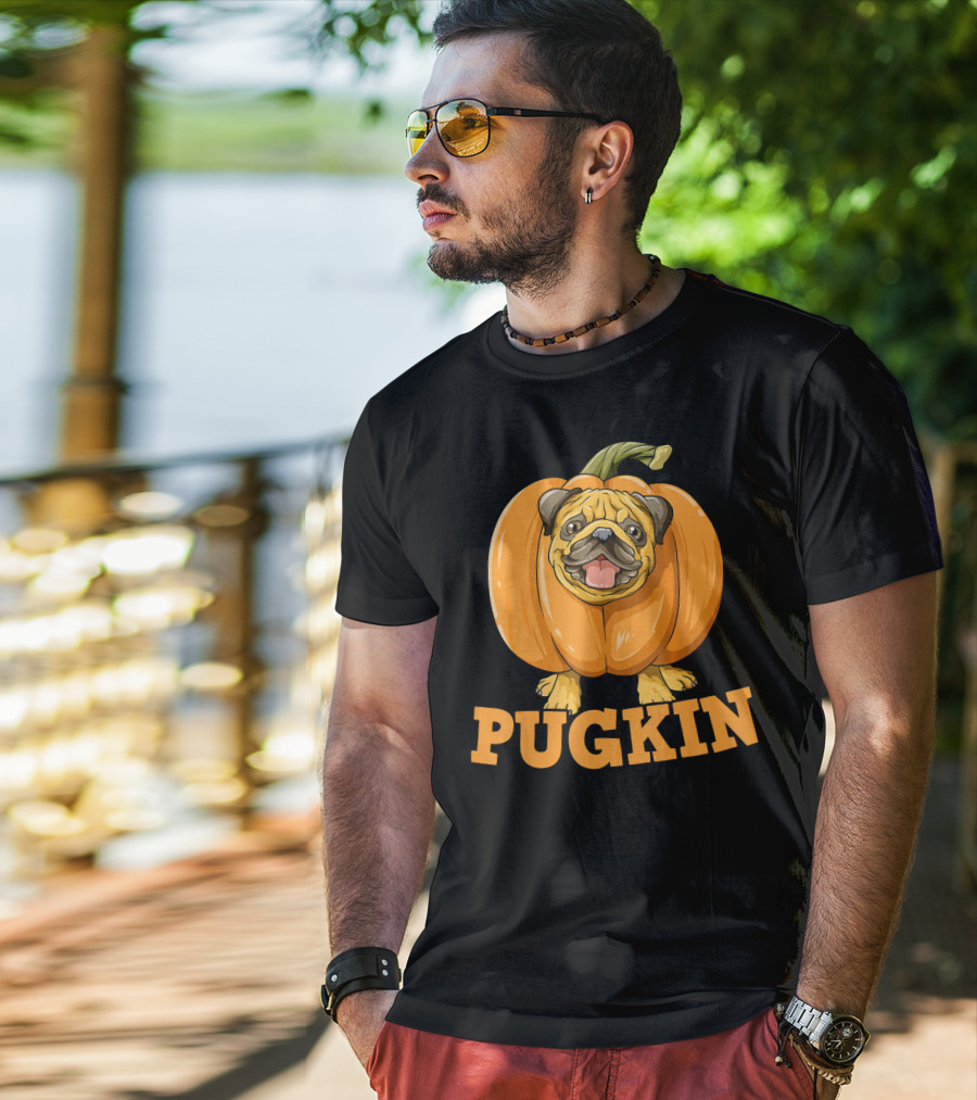 Pugkin Halloween Pug Pumpkin For Pug Lovers T-Shirt