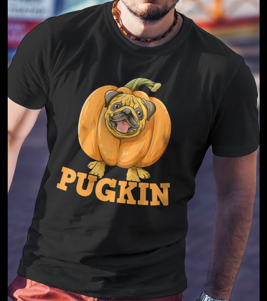 Pugkin Halloween Pug Pumpkin For Pug Lovers T-Shirt