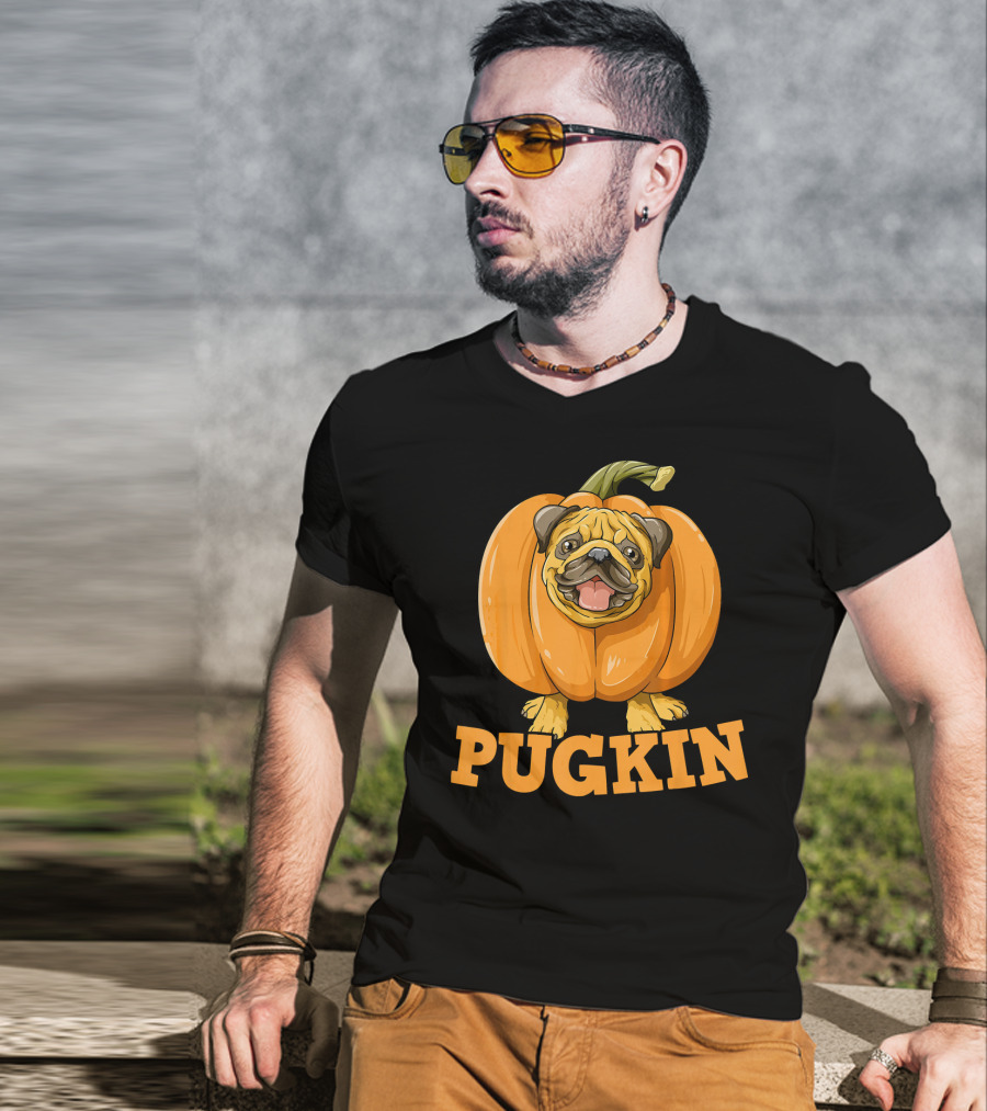 Pugkin Halloween Pug Pumpkin For Pug Lovers T-Shirt