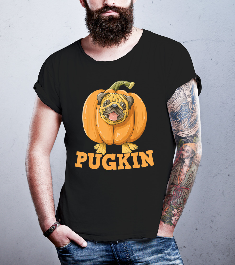 Pugkin Halloween Pug Pumpkin For Pug Lovers T-Shirt