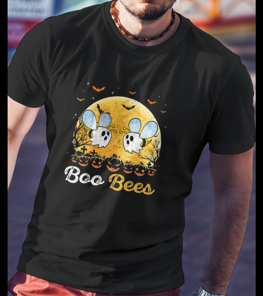 Boo Bees Halloween Moon Pumpkins Bats Crosses T-Shirt