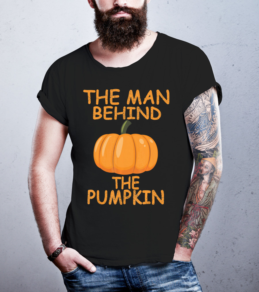 The Man Behind The Pumpkin Funny Halloween Pregnancy T-Shirt