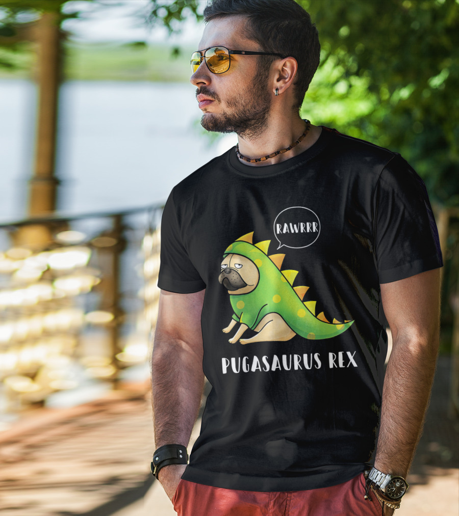 Halloween Pugasaurus Rex Rawrrr Pug T-Shirt