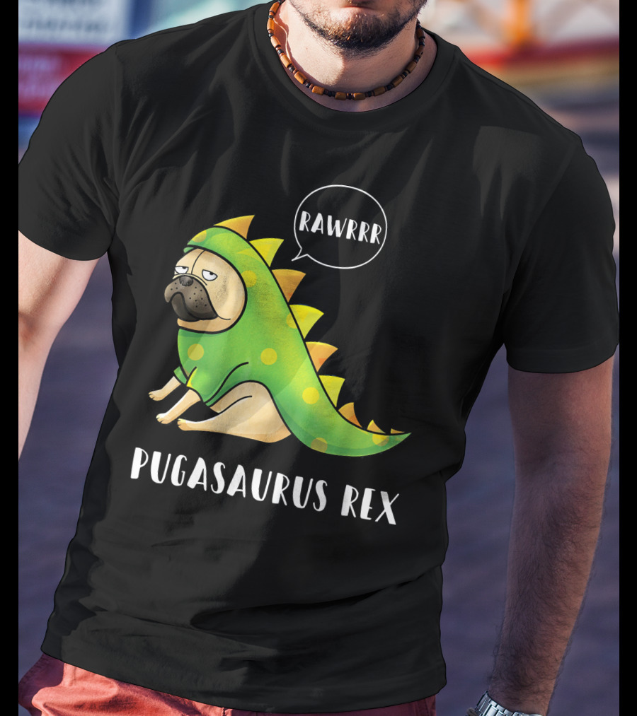Halloween Pugasaurus Rex Rawrrr Pug T-Shirt